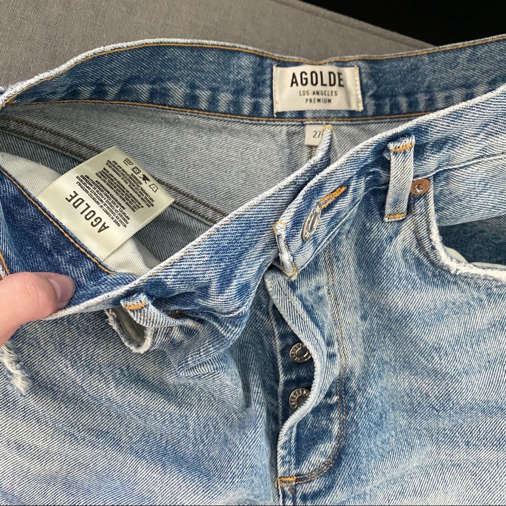 AGOLDE JADEN HIGH-RISE CUTOFF SHORTS 27 SWAPMEET - Picture 3 of 8